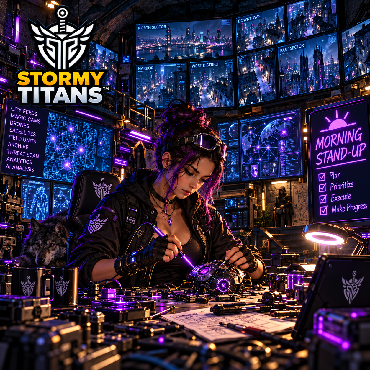 Stormy Titans Workday character artwork